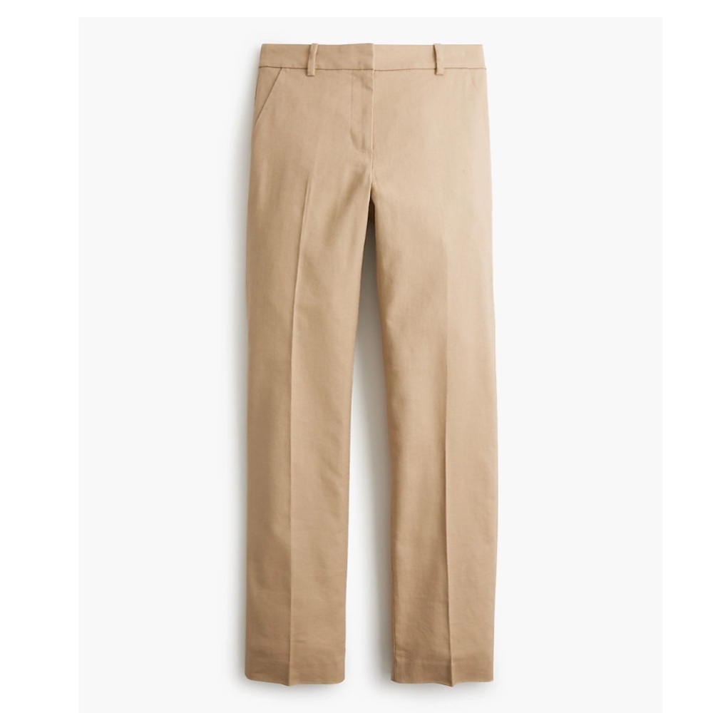 NWT J. Crew factory Kallie linen-blend straight-leg pant petite 8 in cashew